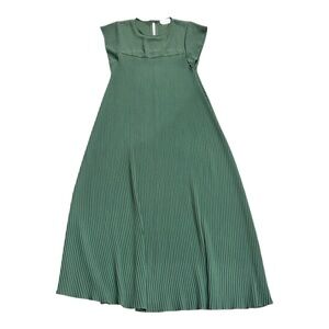 FLORIA of Italy Maxi dress Women's size M Hunter Green Pleated